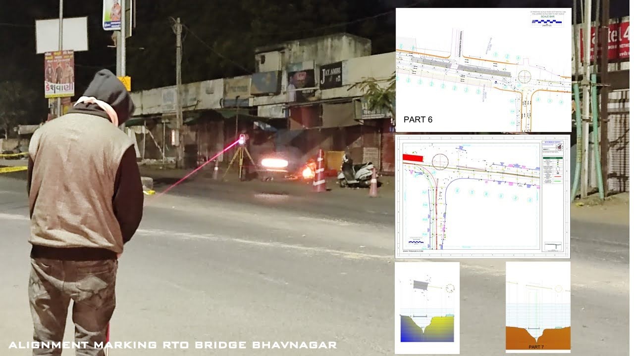 Sample level drawing of a bridge corridor prepared from total station data