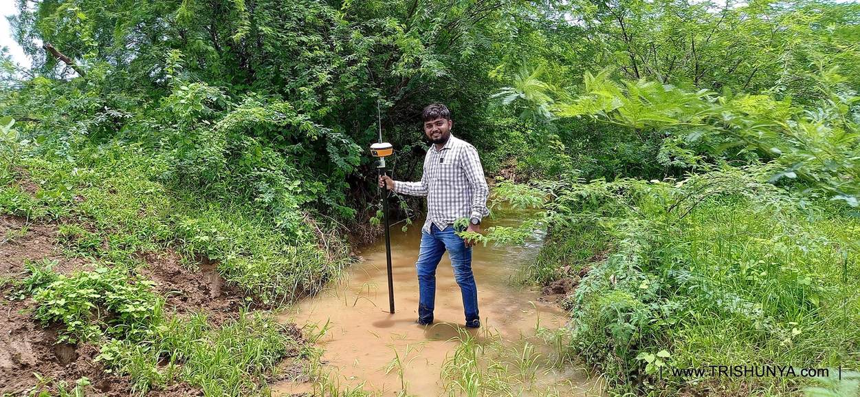 DGPS device in use during topographic survey field work