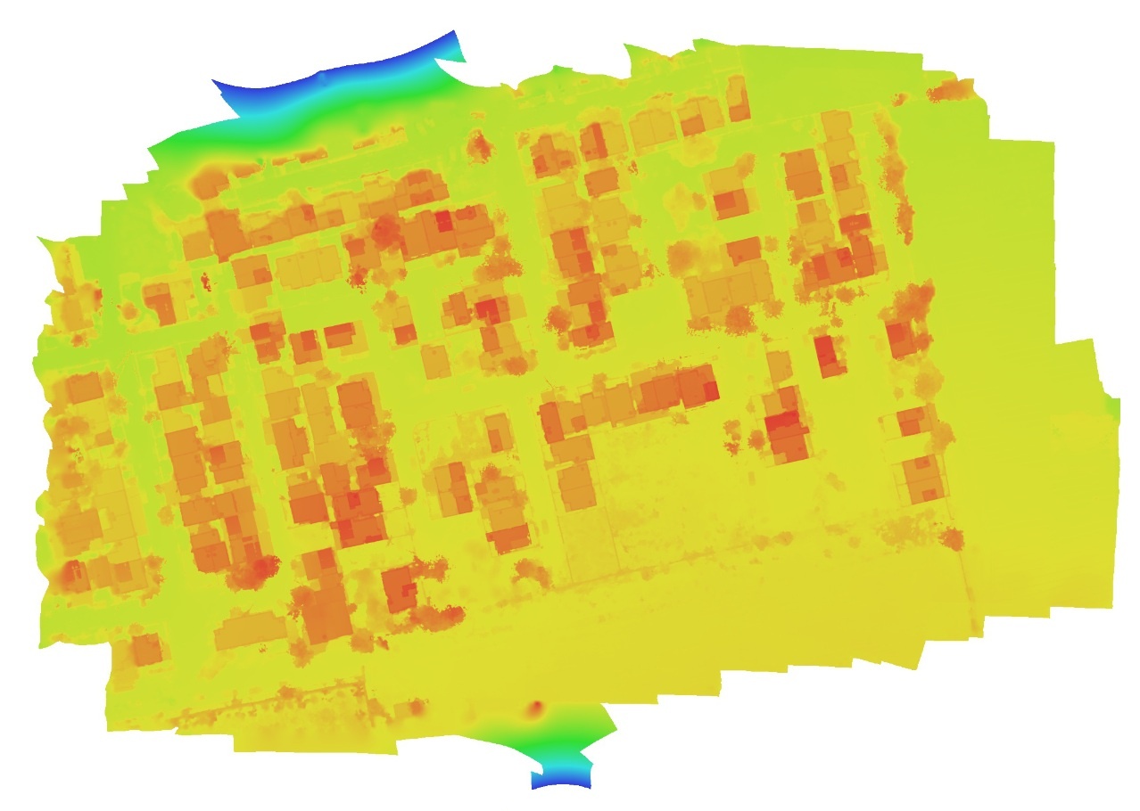DSM image of a full residential society created after drone survey