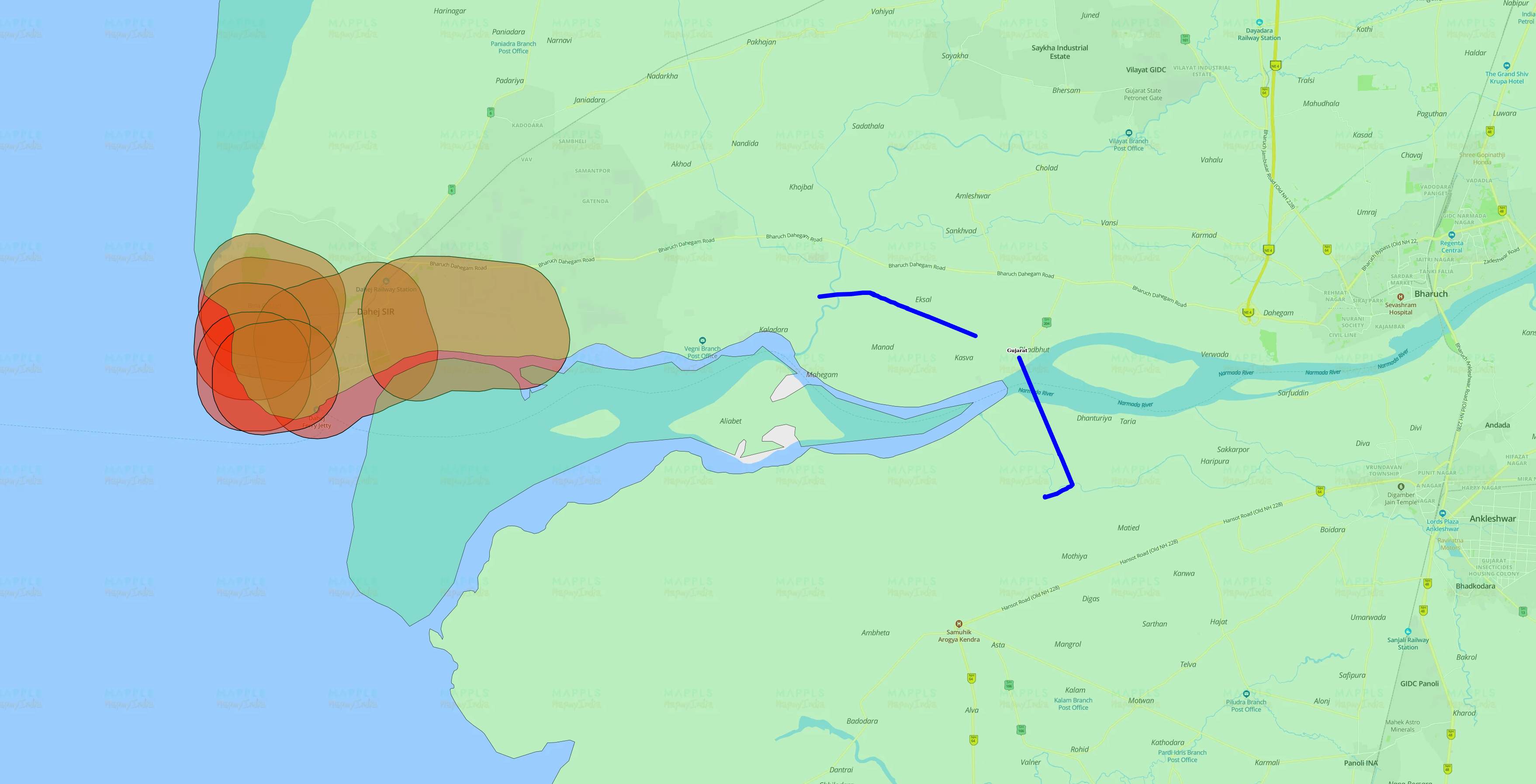 Screenshot of a drone flight planning tool showing fly zone data