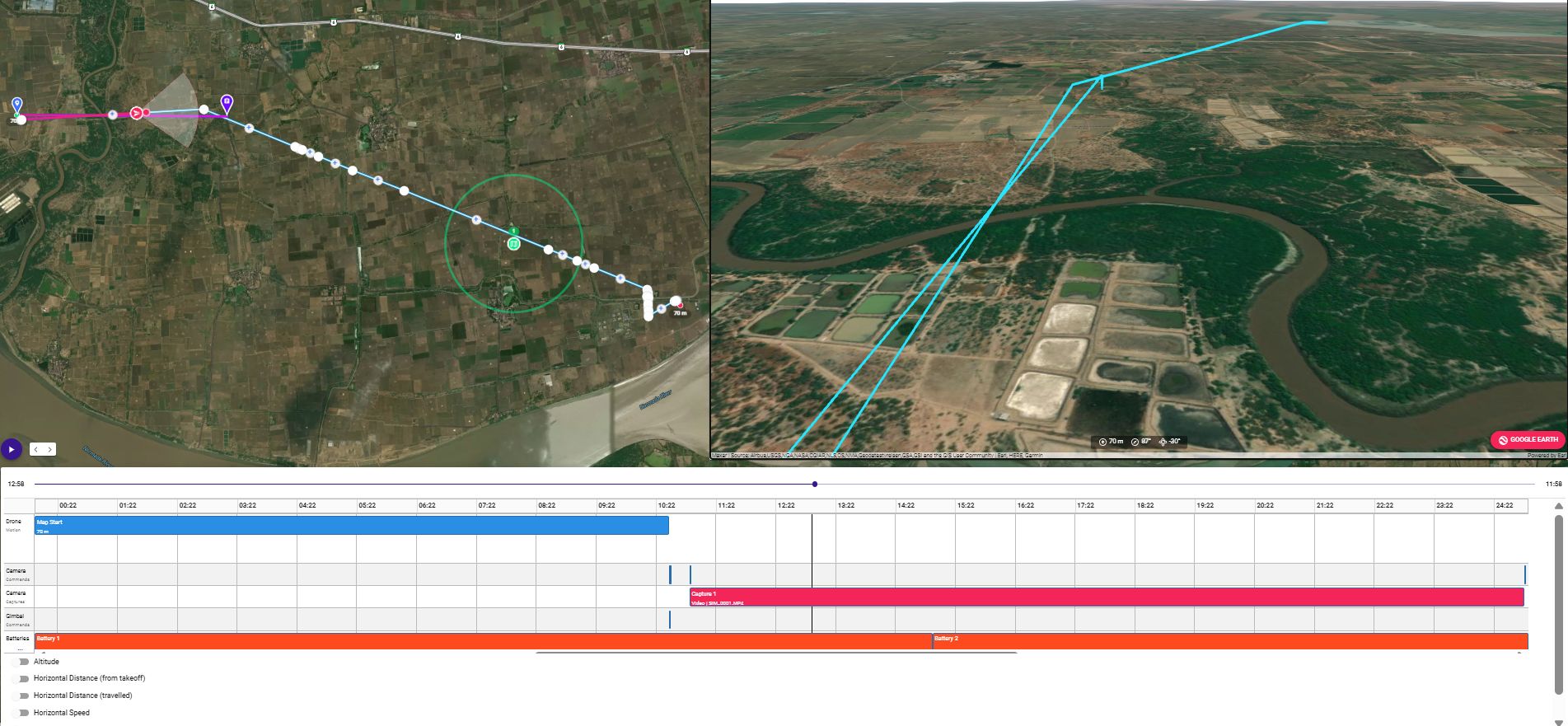 Screenshot of a drone flight planning tool