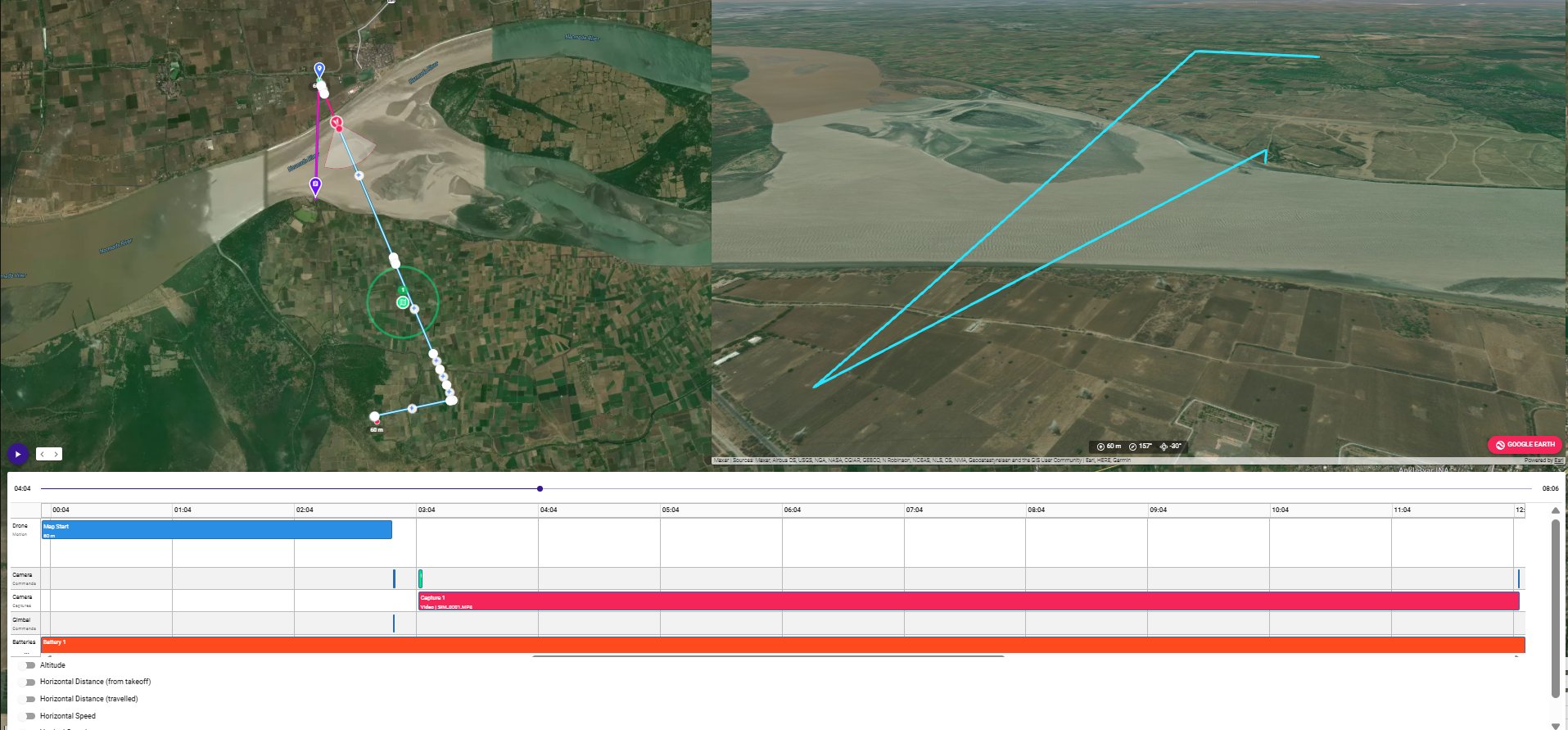 Second screenshot of drone flight planning tool