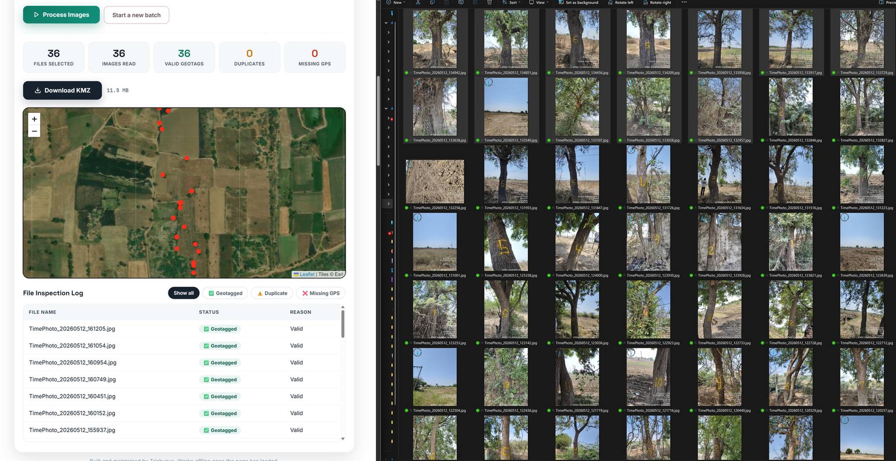 Free Geotagged Photos to KMZ Converter Tool (100% Offline)